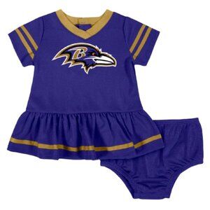 Baltimore Ravens Gerber 2-Pack of Girls Dress & Diaper Cover Set NEW Fast Ship